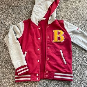 Small retro warm red and gray chopped jacket